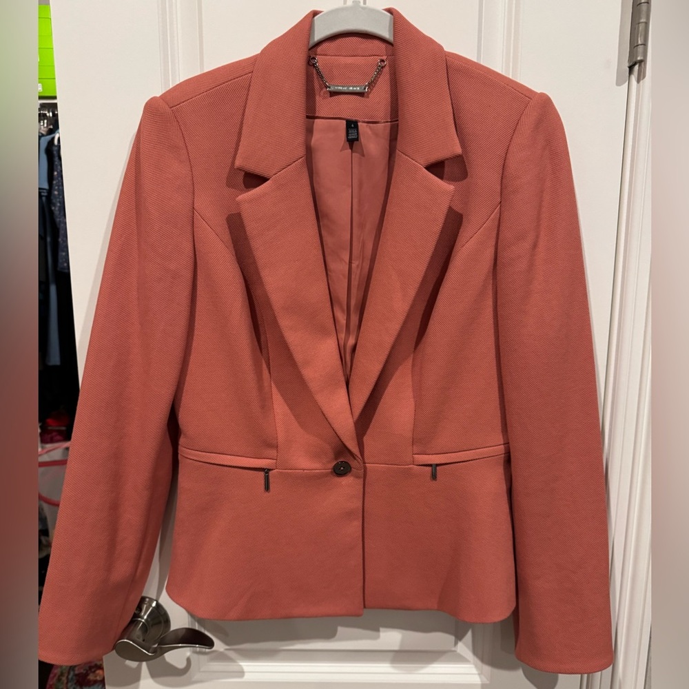 White House Black Market Coral Single-Button Blazer